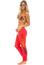 Load image into Gallery viewer, Aviator Nation Neon Logo Sweatpant in Neon Red