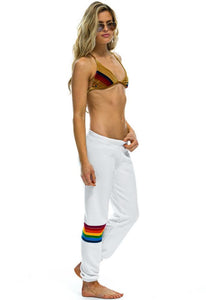 Aviator Nation Stitched Rainbow Sweatpants in White