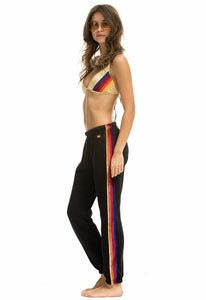 Aviator Nation Classic Sweatpants with Velvet Stripes in Petal