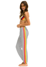 Load image into Gallery viewer, Aviator Nation 4 Stripe Sweatpant in Light Grey/Neon
