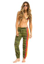 Load image into Gallery viewer, Aviator Nation 4 Stripe Sweatpants in Camo/Neon