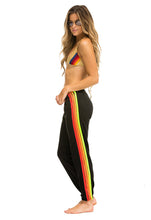 Load image into Gallery viewer, Aviator Nation 4 Stripe Sweatpant in Black/Neon