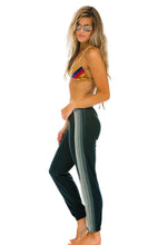 Load image into Gallery viewer, Aviator Nation 5 Stripe Sweatpants in Charcoal/Grey Stripes