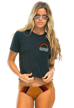 Load image into Gallery viewer, Aviator Nation Small Rainbow Boyfriend Tee in Charcoal