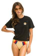 Load image into Gallery viewer, Aviator Nation Tiger Embroidery Boyfriend Tee in Black