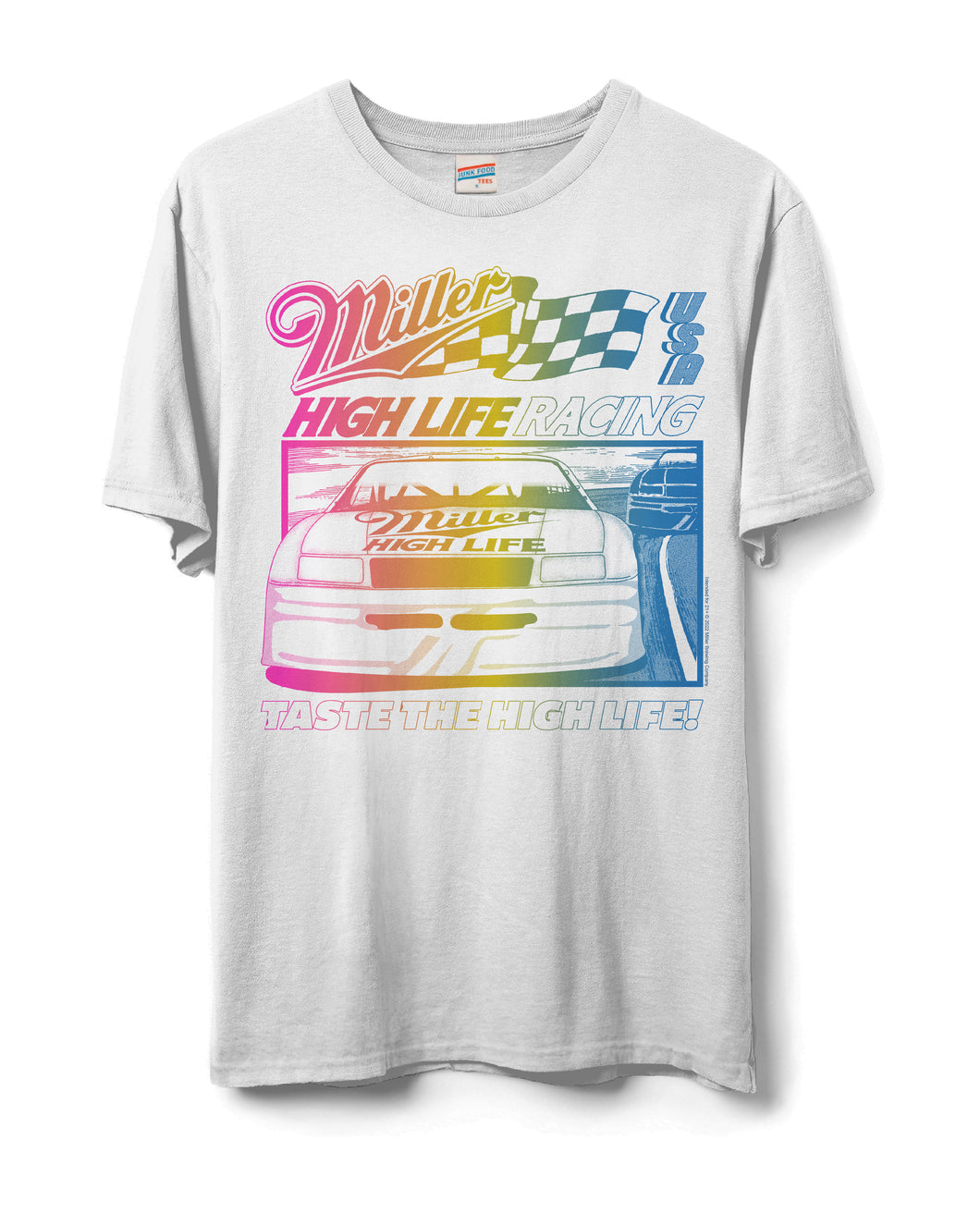 JUNK FOOD CLOTHING UNISEX MILLER HIGH LIFE RACING FLEA MARKET TEE