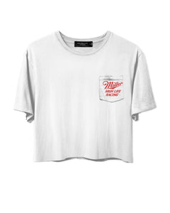 JUNK FOOD CLOTHING MILLER LIFE CHAMP IN CHAMPAGNE CROP T SHIRT