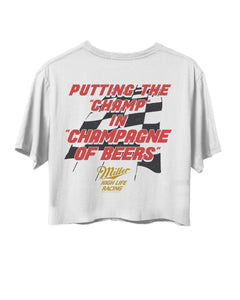 JUNK FOOD CLOTHING MILLER LIFE CHAMP IN CHAMPAGNE CROP T SHIRT