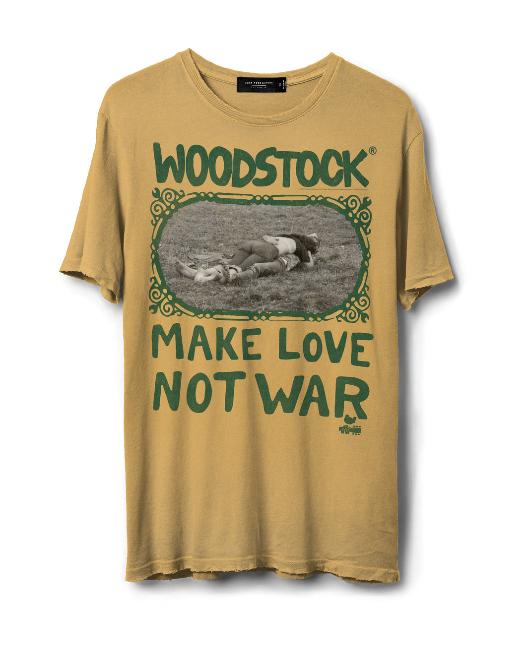 JUNK FOOD CLOTHING UNISEX WOODSTOCK MAKE LOVE TEE