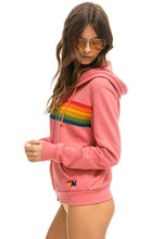Load image into Gallery viewer, Aviator Nation 6 Stripe Zip Hoodie in Pink / Serape Rainbow