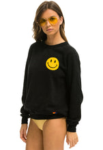 Load image into Gallery viewer, Aviator Nation Smiley Crew Sweatshirt in Black