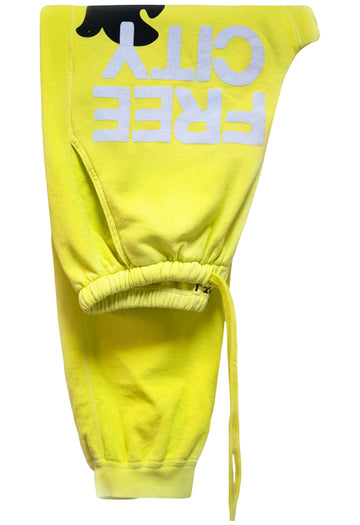 FREE CITY Large Sunfades Pocket Sweatpants in Yellow