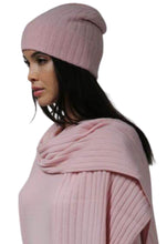 Load image into Gallery viewer, Minnie Rose Cashmere Ribbed Beanie