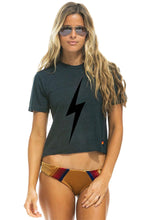 Load image into Gallery viewer, Aviator Nation Bolt Boyfriend Tee in Charcoal/Black