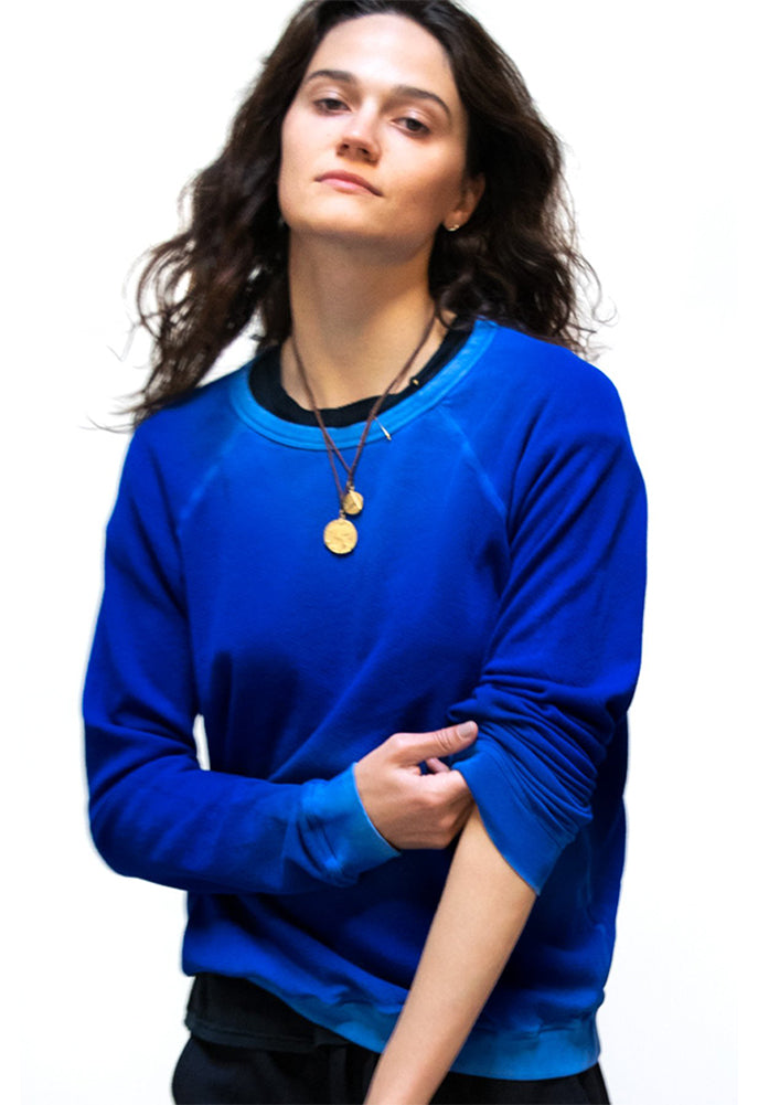 FREE CITY Lucky Rabbits Sweatshirt in Electric Blue