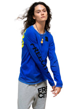 Load image into Gallery viewer, FREE CITY Artists Wanted Long Sleeve Tee in Electric Blue