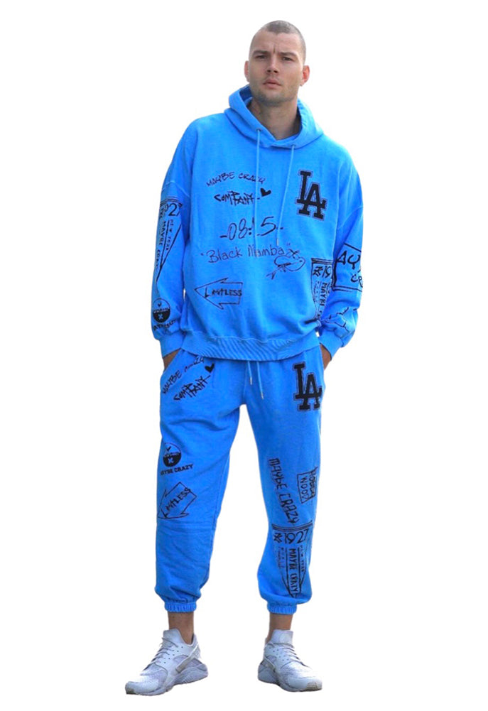 Maybe Crazy LA Unisex Sweatpants in Blue
