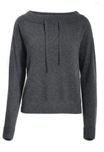 Load image into Gallery viewer, Minnie Rose Cashmere Boat Neck Sweater with Drawstring