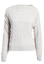 Load image into Gallery viewer, Minnie Rose Cashmere Cable Boat Neck Sweater