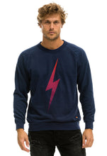 Load image into Gallery viewer, Aviator Nation Bolt Fade Crew Sweatshirt in Navy