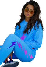 Load image into Gallery viewer, Aviator Nation Bolt Fade Sweatpants in Sky / Pink Purple