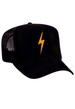 Load image into Gallery viewer, Aviator Nation Bolt Vintage Trucker Hat in Black