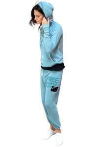 FREE CITY Super Fluff Lux OG Sweatpant in Blue Water Splash