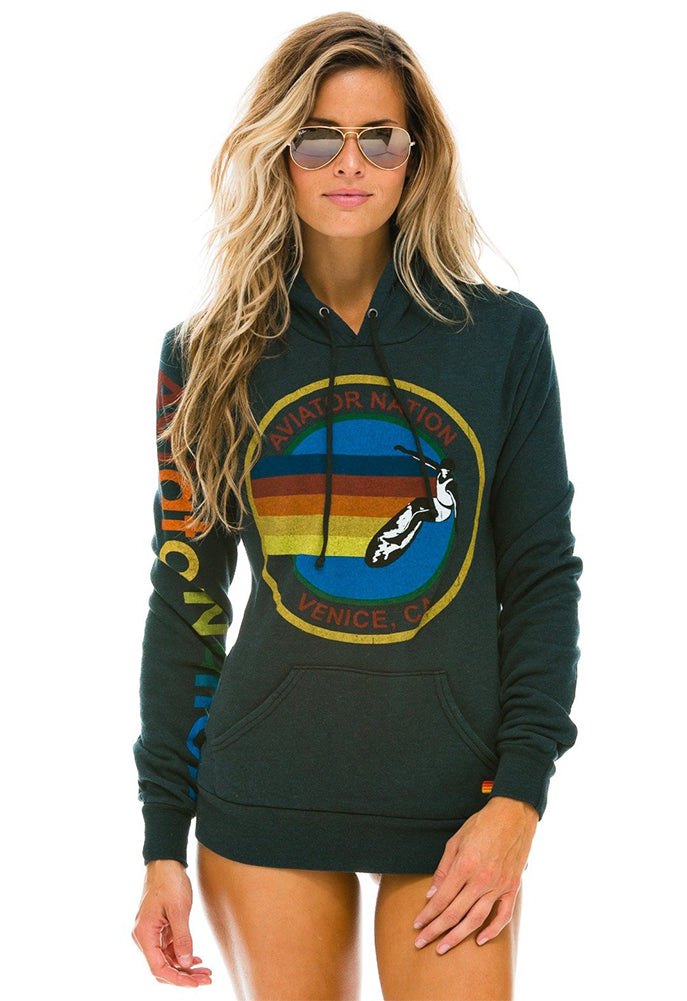 Aviator Nation Pullover Hoodie in Charcoal