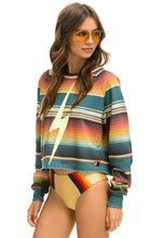Load image into Gallery viewer, Aviator Nation Serape Bolt Stitch Cropped Crew Sweatshirt