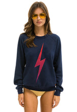 Load image into Gallery viewer, Aviator Nation Bolt Fade Crew Sweatshirt in Navy