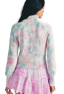 LoveShackFancy Florrie Zip Up in Cotton Candy Hand Dye