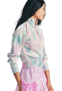 LoveShackFancy Florrie Zip Up in Cotton Candy Hand Dye