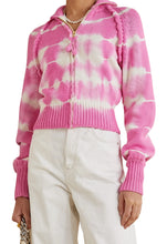 Load image into Gallery viewer, LoveShackFancy Florrie Zip Up in Hibiscus Hand Dye