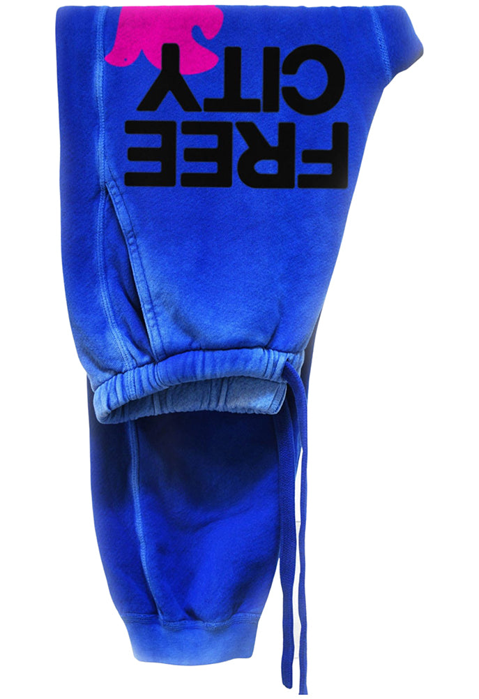 FREE CITY Large Sunfades Pocket Sweatpants in Electric Blue
