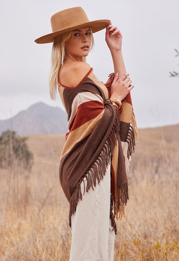 Minnie Rose Cashmere Fringe Ruana