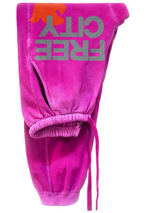 FREE CITY Large Sunfades Pocket Sweatpants in Hot Fuchsia