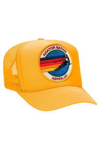 Aviator Nation Aspen Signature Trucker Hat in Gold