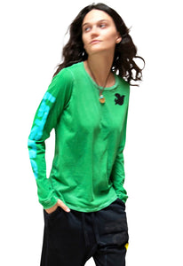 FREE CITY Lets Go Long Sleeve Tee in Greenlight