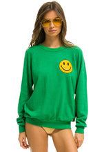 Load image into Gallery viewer, Aviator Nation Smiley Crew Sweatshirt in Kelly Green