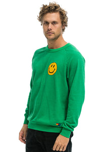 Aviator Nation Smiley Crew Sweatshirt in Kelly Green