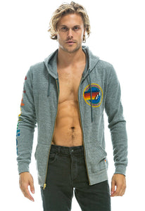 Aviator Nation Zip Hoodie in Heather Grey