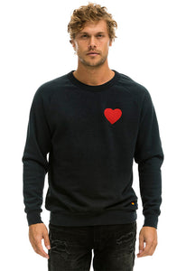 Aviator Nation Heart Embroidery Sweatshirt in Charcoal