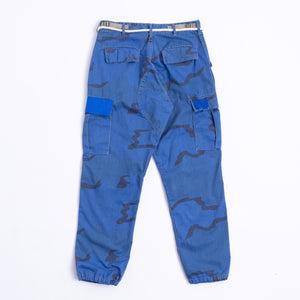 RILEY VINTAGE COBALT CAMO PATCHED UP CARGOS ships in 2 weeks