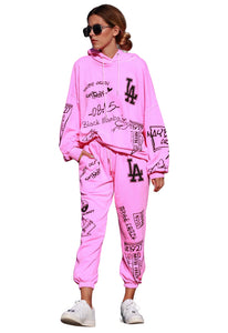 Maybe Crazy LA Unisex Hoodie in Pink