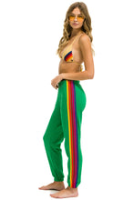 Load image into Gallery viewer, AVIATOR NATION AVIATOR NATION 5 STRIPE SWEATPANTS - KELLY GREEN /YELLOW PURPLE