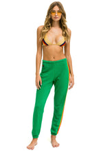 Load image into Gallery viewer, AVIATOR NATION AVIATOR NATION 5 STRIPE SWEATPANTS - KELLY GREEN /YELLOW PURPLE