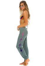 Load image into Gallery viewer, Aviator Nation Bolt Fade Sweatpants in Heather Grey / Pink Purple