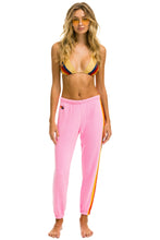 Load image into Gallery viewer, AVIATOR NATION 5 STRIPE WOMENS SWEATPANT NEON PINK/YELLOW/PURPLE