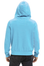 Load image into Gallery viewer, AVIATOR NATION 5 STRIPE UNISEX ZIP HOODIE SKY/YELLOW PURPLE