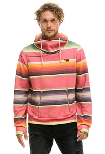 Aviator Nation Serape Ninja Pullover Hoodie in Pink